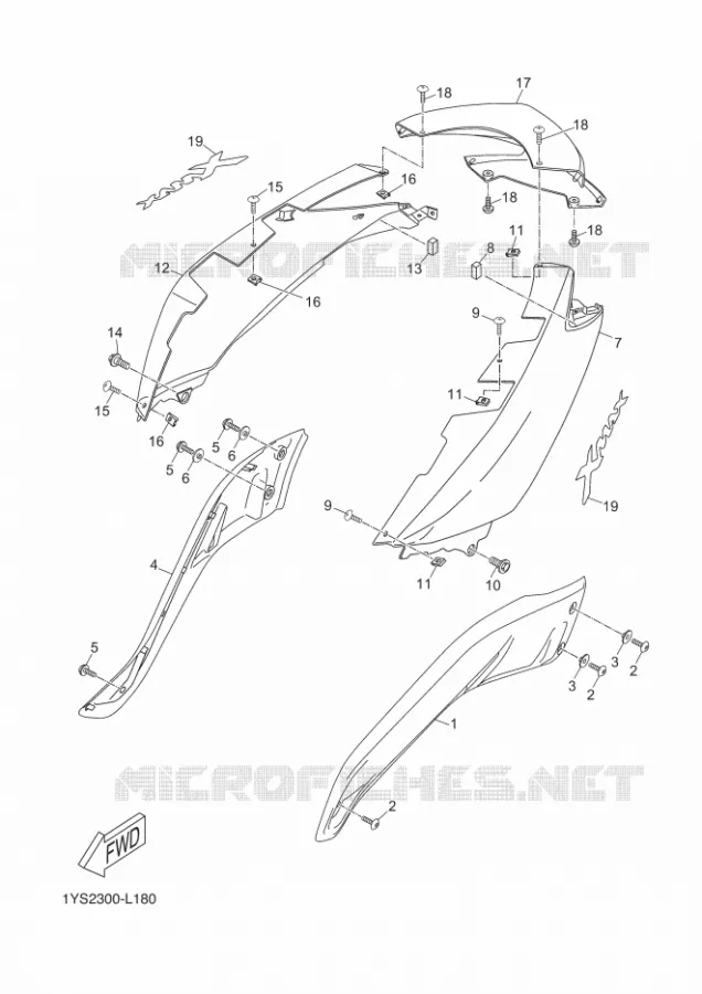COUVERCLE LATERAL Yamaha SCOOTER 250 2012 XMAX ABS  YP250RA