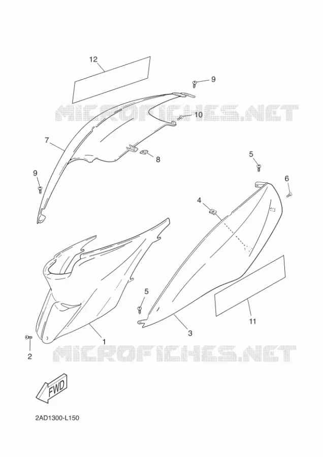 COUVERCLE LATERAL Yamaha SCOOTER 50 2012 JOG R  CS50