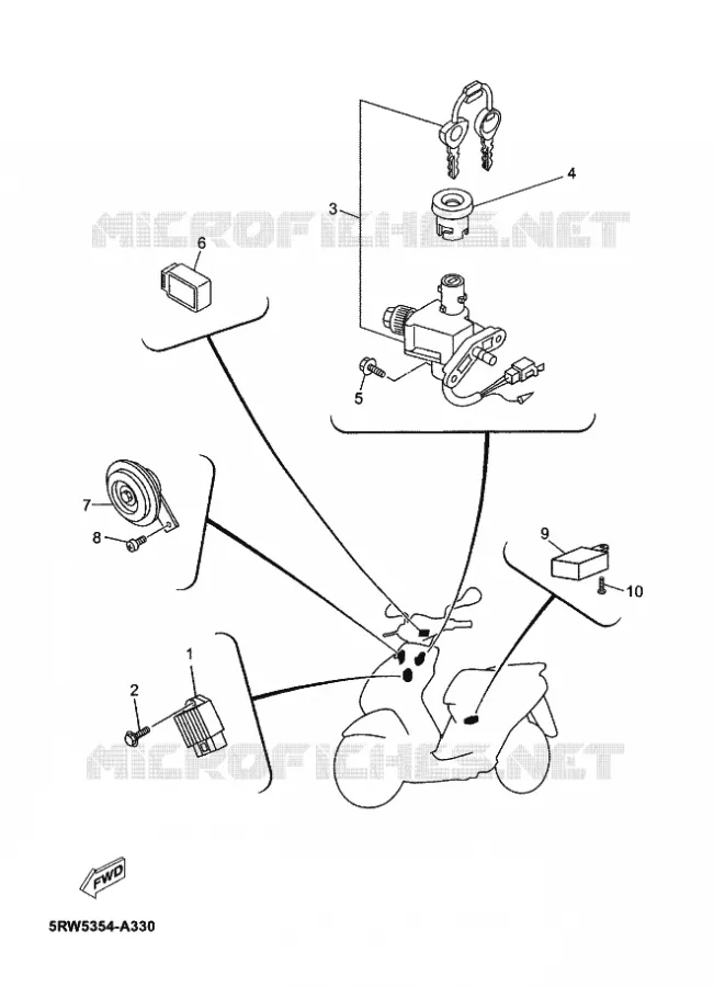 PARTIE ELECTRIQUE 1 Yamaha SCOOTER 50 2012 JOG R  CS50