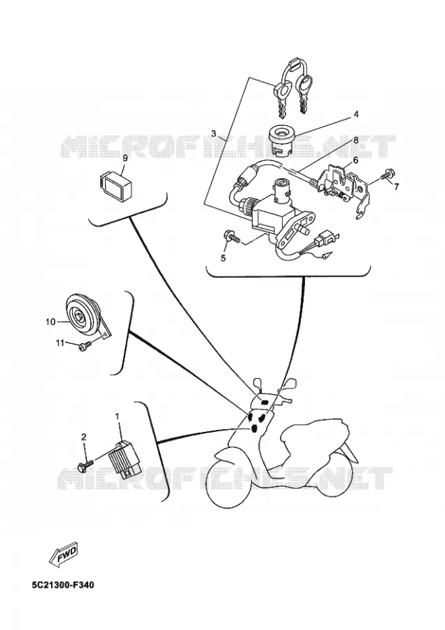 PARTIE ELECTRIQUE 1 Yamaha SCOOTER 50 2012 NEOS  YN50