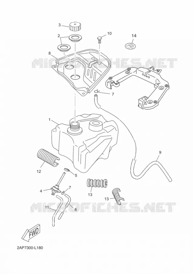 RESERVOIR A ESSENCE Yamaha SCOOTER 50 2012 NEOS  YN50