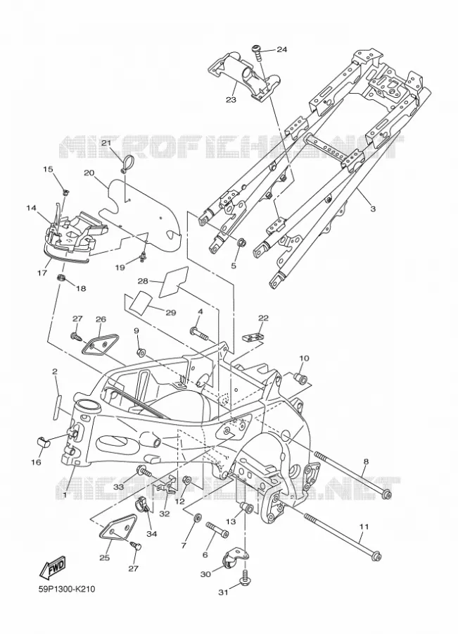 CADRE Yamaha MOTO 800 2012 FZ8 ABS  FZ8-NA