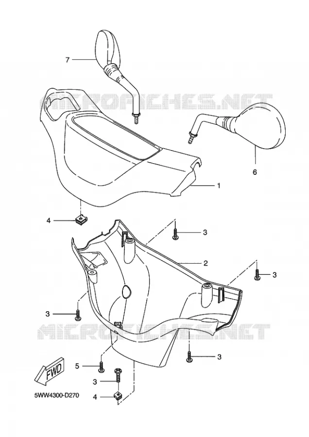 CARENAGES 1  Yamaha SCOOTER 50 2012 BW'S  CW50BW'S