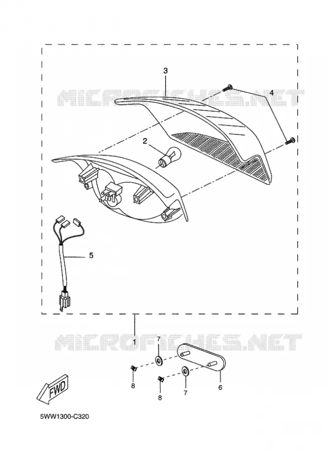 FEU ARRIERE Yamaha SCOOTER 50 2012 BW'S  CW50BW'S