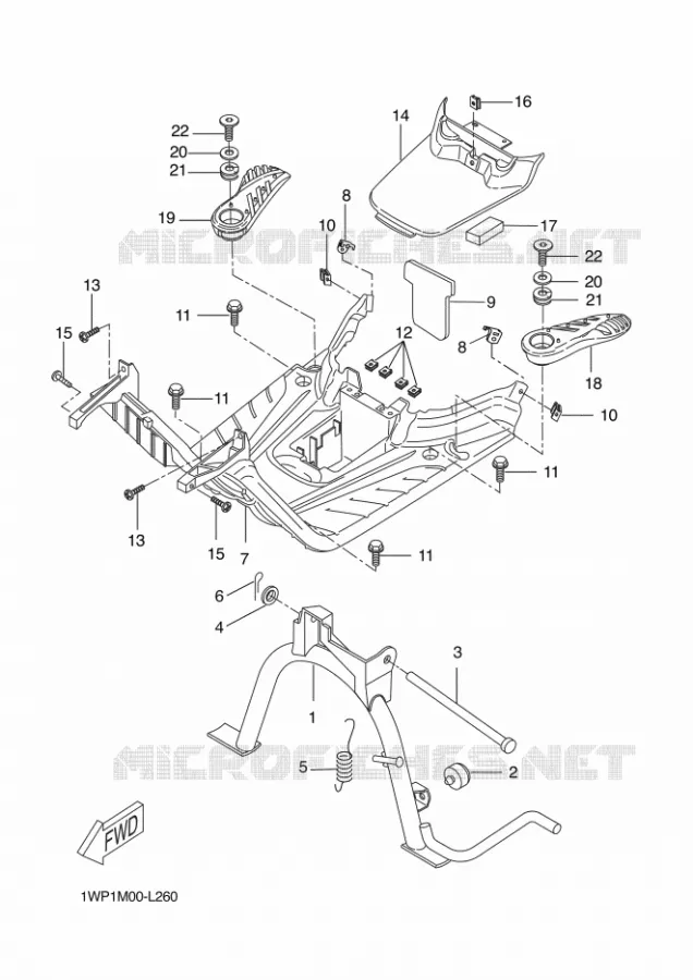 SUPPORT / REPOSE PIEDS Yamaha SCOOTER 50 2013 BOOSTER  CW50LN