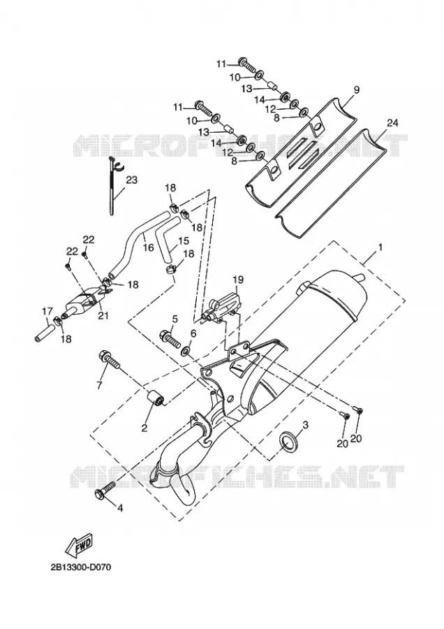 ECHAPPEMENT Yamaha SCOOTER 50 2014 SLIDER  EW50N