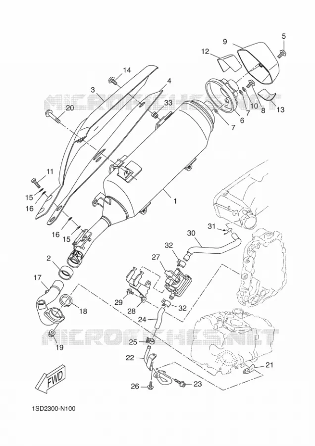ECHAPPEMENT Yamaha SCOOTER 400 2014 XMAX  YP400R