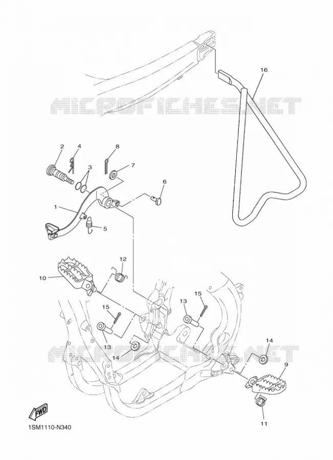 SUPPORT / REPOSE PIEDS Yamaha MOTO 250 2014 YZF  YZ250F