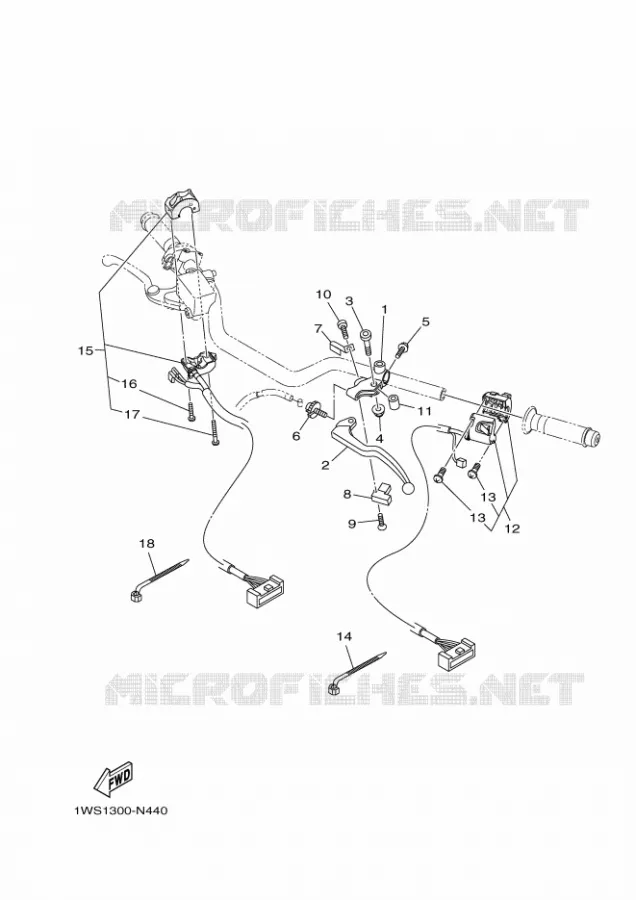 COMMODO / LEVIER Yamaha MOTO 700 2014 MT07 ABS  MT07A