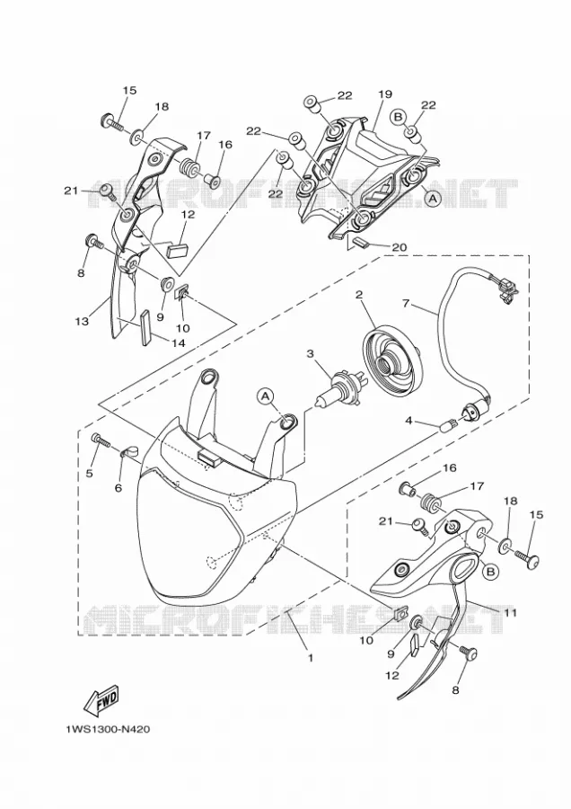 PHARE  Yamaha MOTO 700 2014 MT07 ABS  MT07A