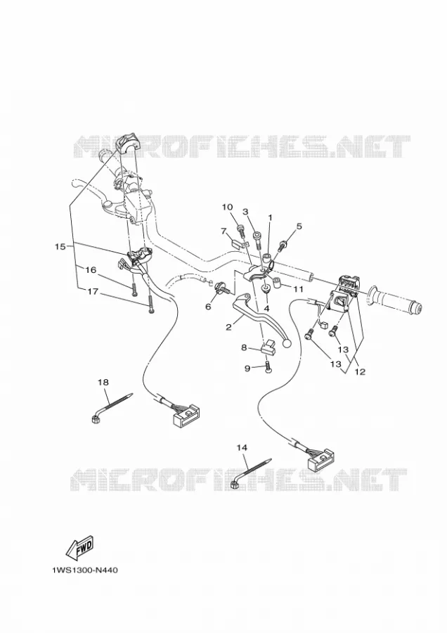 COMMODO / LEVIER Yamaha MOTO 700 2014 MT07 ABS  MT07A