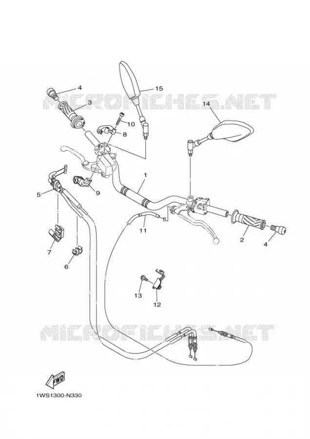 GUIDON ET CABLES Yamaha MOTO 700 2014 MT07 ABS  MT07A