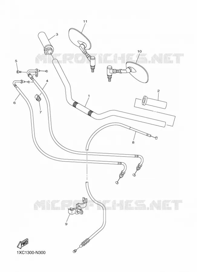 GUIDON ET CABLES Yamaha MOTO 950 2014 BOLT  XVS950CUXV950