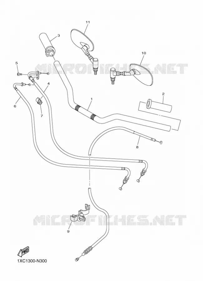GUIDON ET CABLES Yamaha MOTO 950 2014 BOLT  XVS950CUXV950