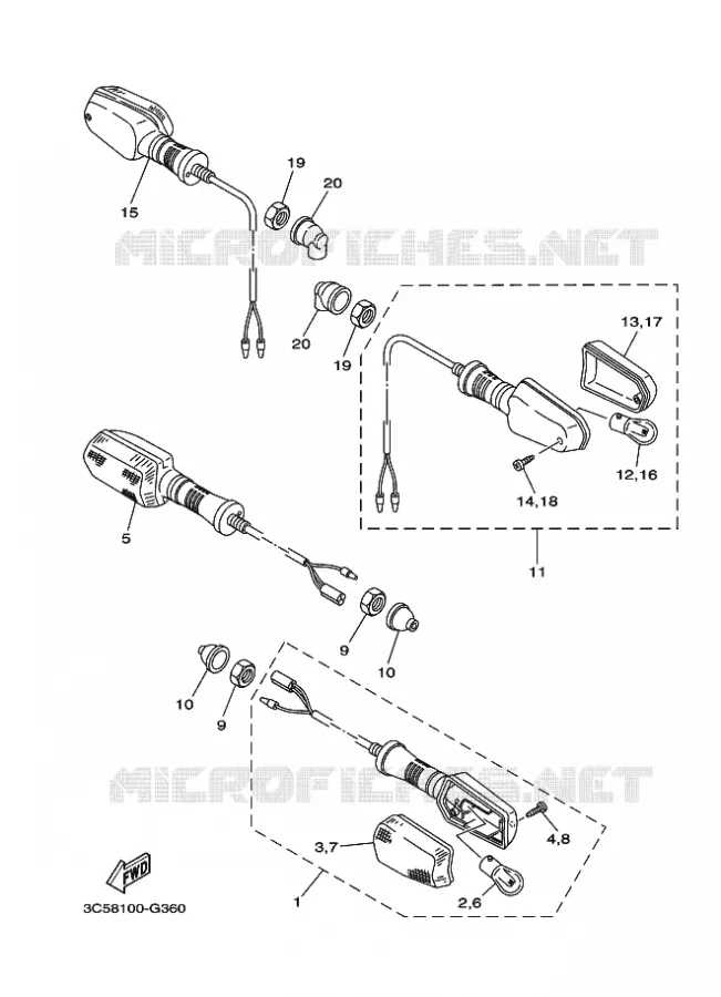 CLIGNOTANT Yamaha MOTO 250 2014 XT  XT250XT250E