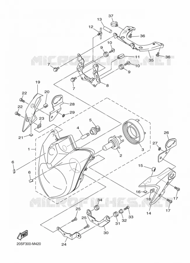 PHARE  Yamaha MOTO 600 2014 XJ6  XJ6N