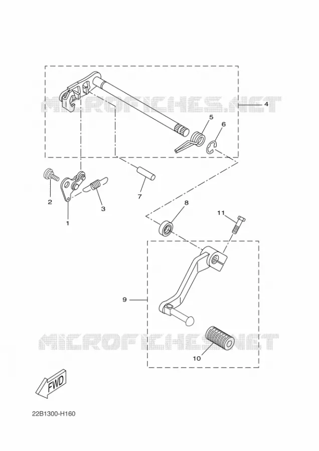 AXE DE SELECTEUR / PEDALE Yamaha MOTO 125 2014 WR-R  WR125R