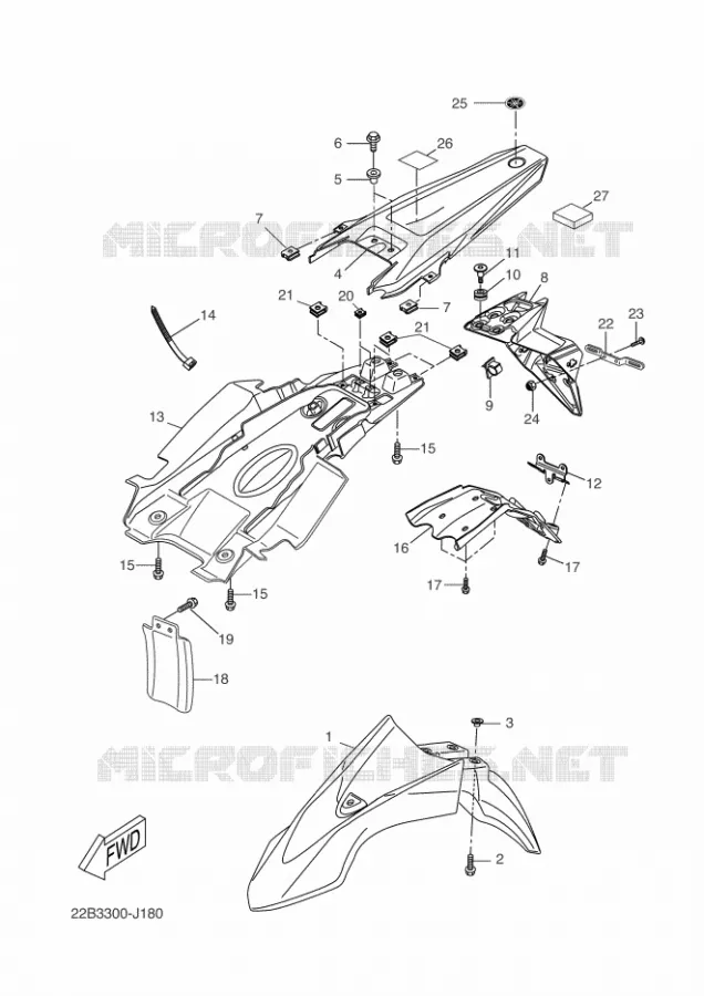 GARDE BOUE Yamaha MOTO 125 2014 WR-R  WR125R