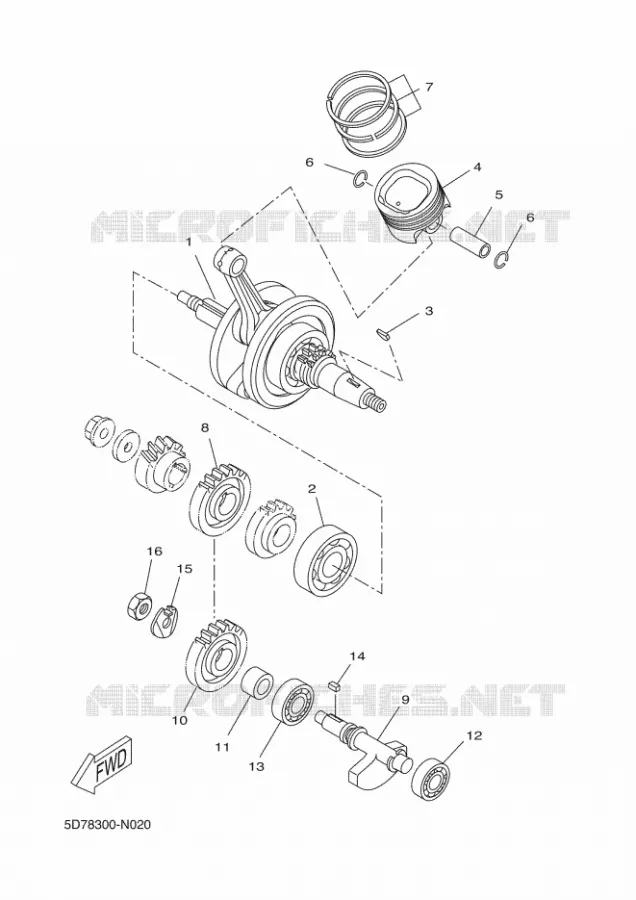 VILEBREQUIN / PISTON Yamaha MOTO 125 2014 WR-R  WR125R