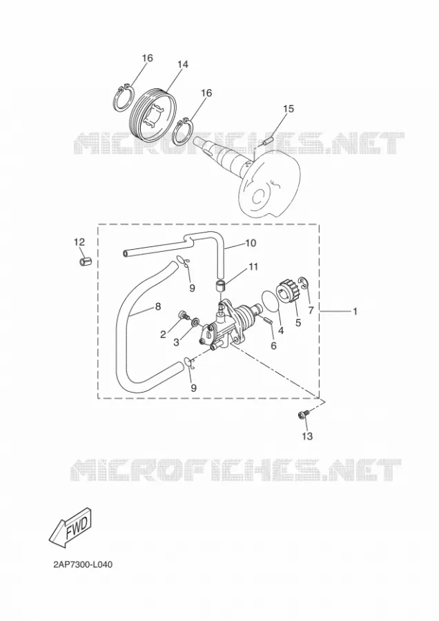 POMPE A HUILE Yamaha SCOOTER 50 2014 NEOS  YN50