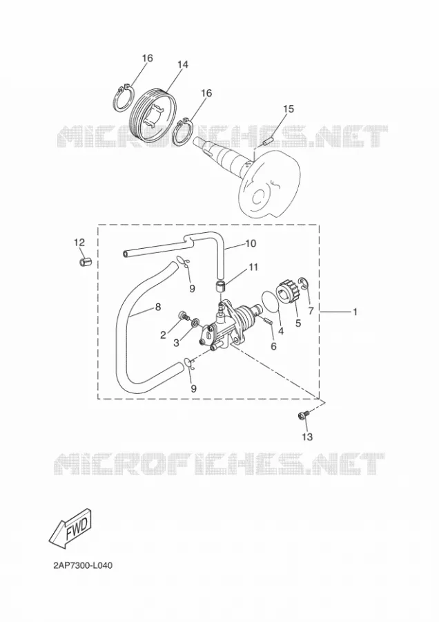 POMPE A HUILE Yamaha SCOOTER 50 2014 OVETTO  YN50