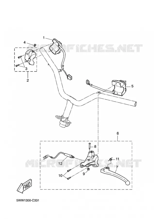 COMMODO / LEVIER Yamaha SCOOTER 50 2014 BOOSTER  CW50L