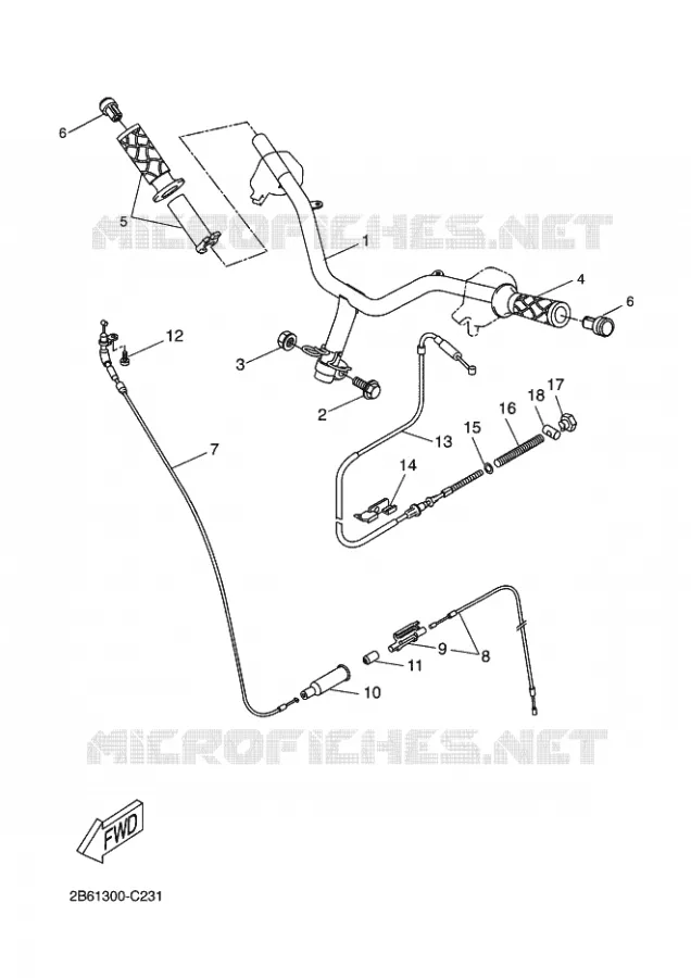 GUIDON ET CABLES Yamaha SCOOTER 50 2014 BOOSTER  CW50L