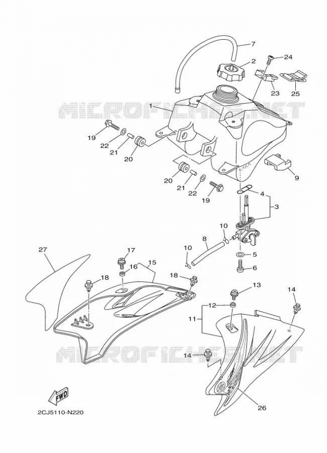 RESERVOIR A ESSENCE Yamaha MOTO 50 2014 TTR  TT-R50E