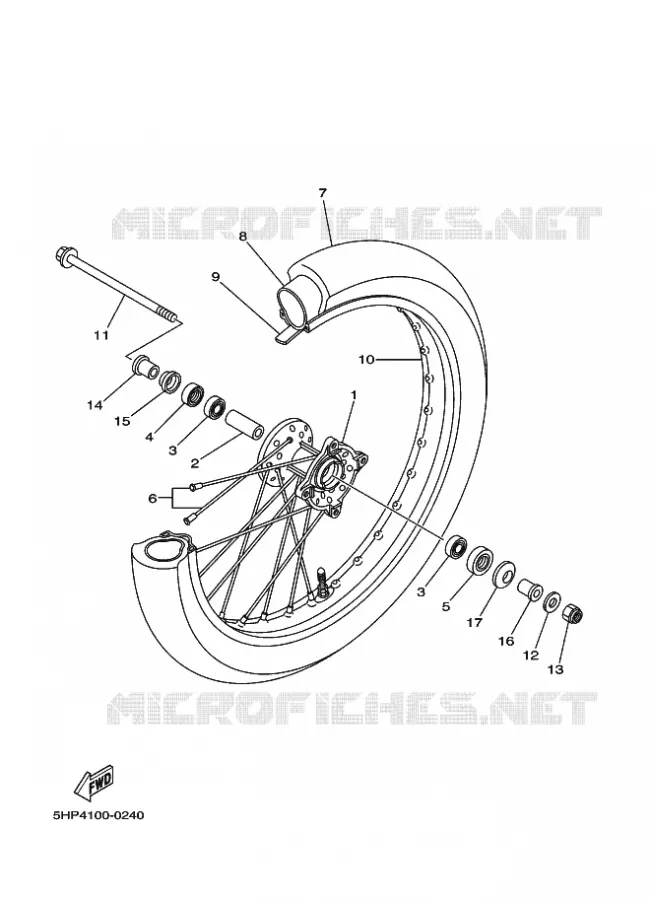 ROUE AVANT Yamaha MOTO 125 2014 TTR BIG WHEELS  TT-R125LW