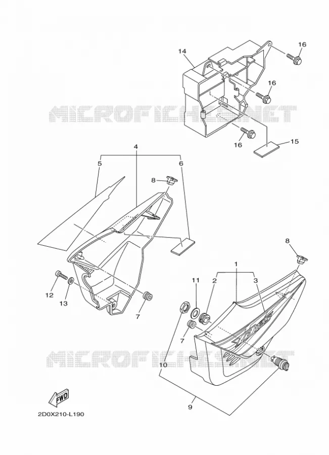 COUVERCLE LATERAL Yamaha MOTO 125 2014 YB  YB125