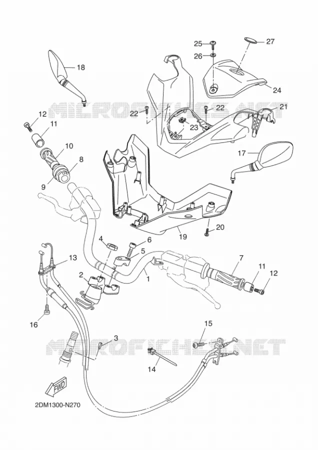 GUIDON ET CABLES Yamaha SCOOTER 125 2014 XMAX  YP125R
