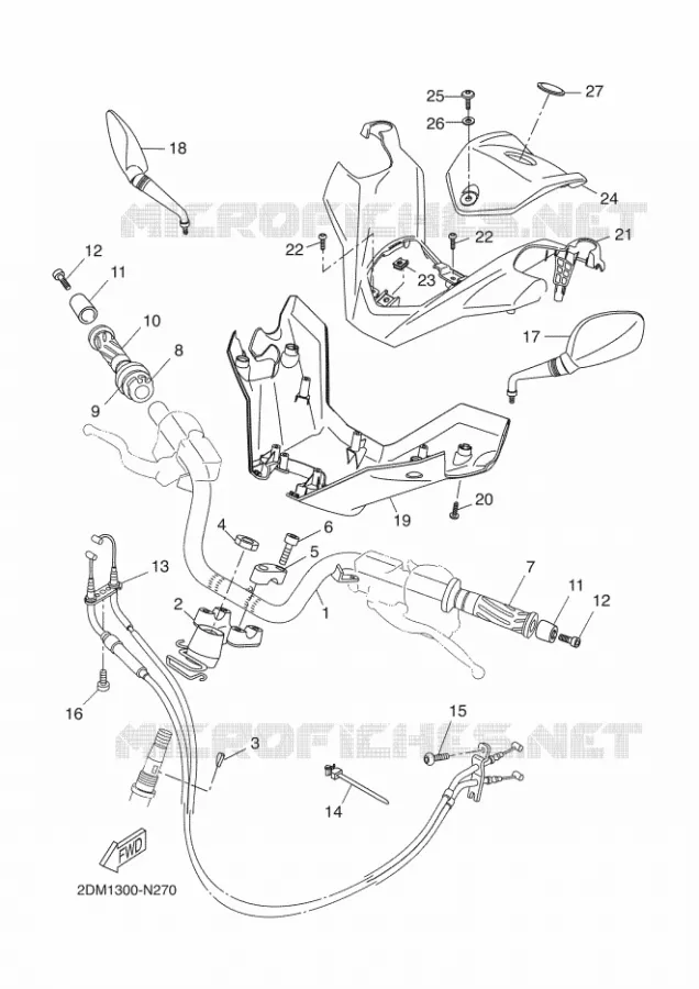 GUIDON ET CABLES Yamaha SCOOTER 125 2014 XMAX  YP125R