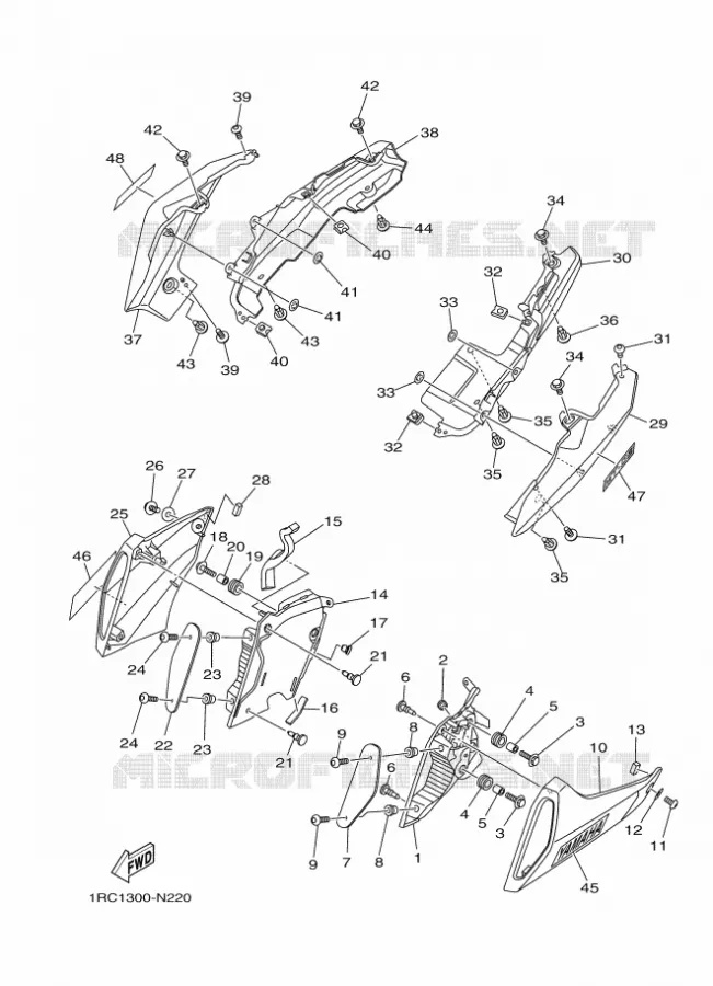 COUVERCLE LATERAL Yamaha MOTO 850 2014 MT09 ABS  MT09A