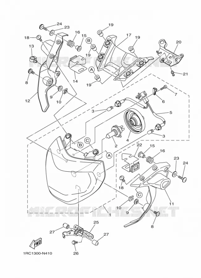 PHARE  Yamaha MOTO 850 2014 MT09 ABS  MT09A