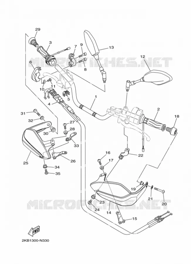 GUIDON ET CABLES Yamaha MOTO 1200 2014 XTZ SUPER TENERE  XT1200ZE