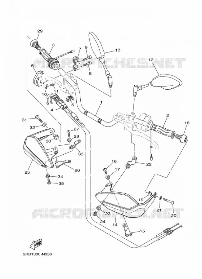 GUIDON ET CABLES Yamaha MOTO 1200 2014 XTZ SUPER TENERE  XT1200ZE