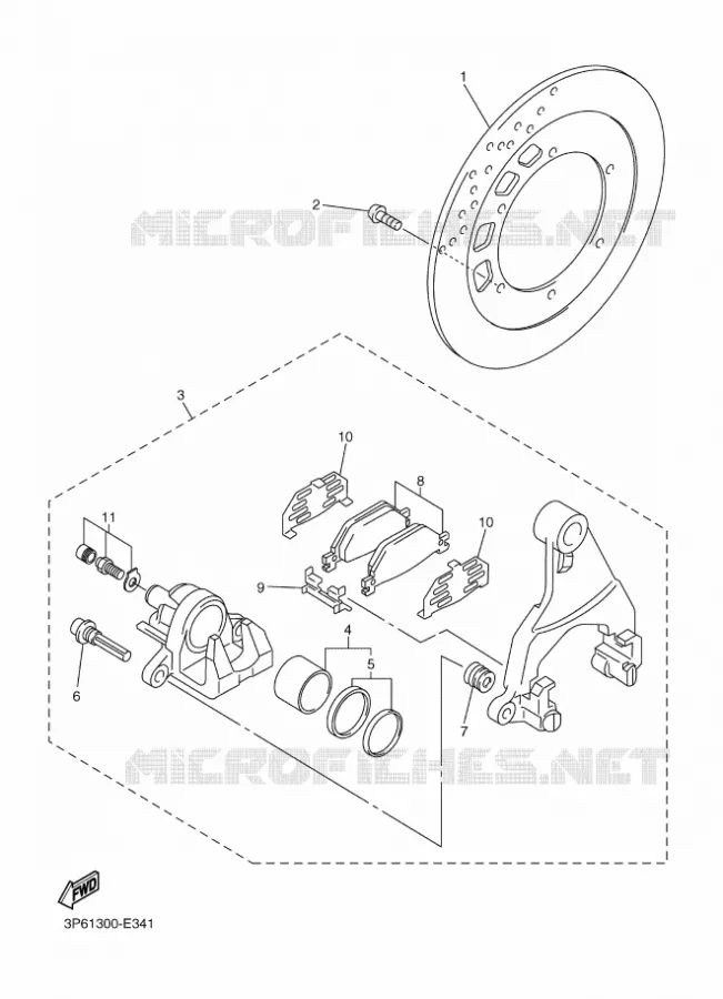 ETRIER DE FREIN ARRIERE Yamaha MOTO 1300 2014 FJR  FJR1300AE