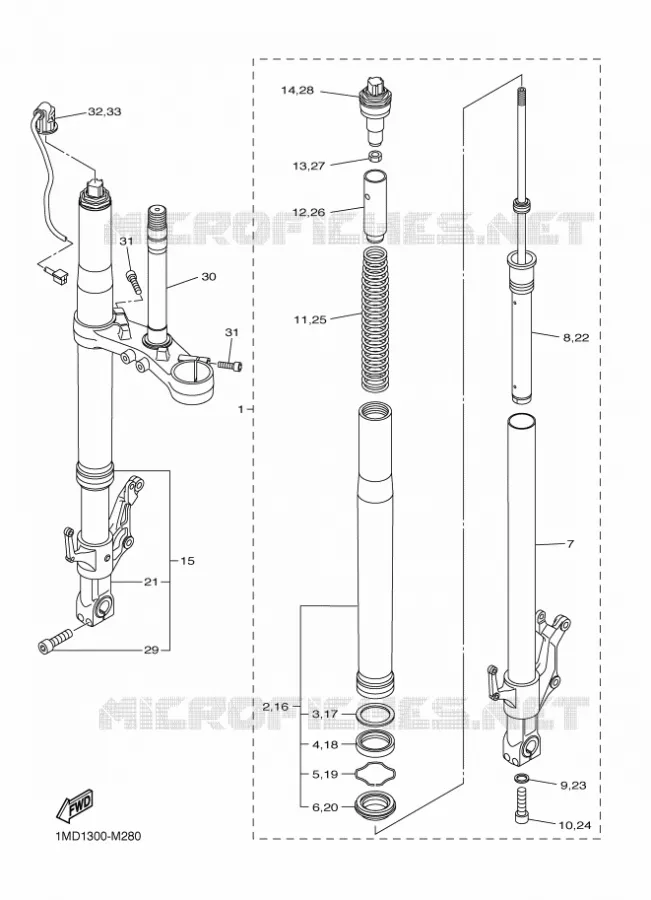 FOURCHE Yamaha MOTO 1300 2014 FJR  FJR1300AE