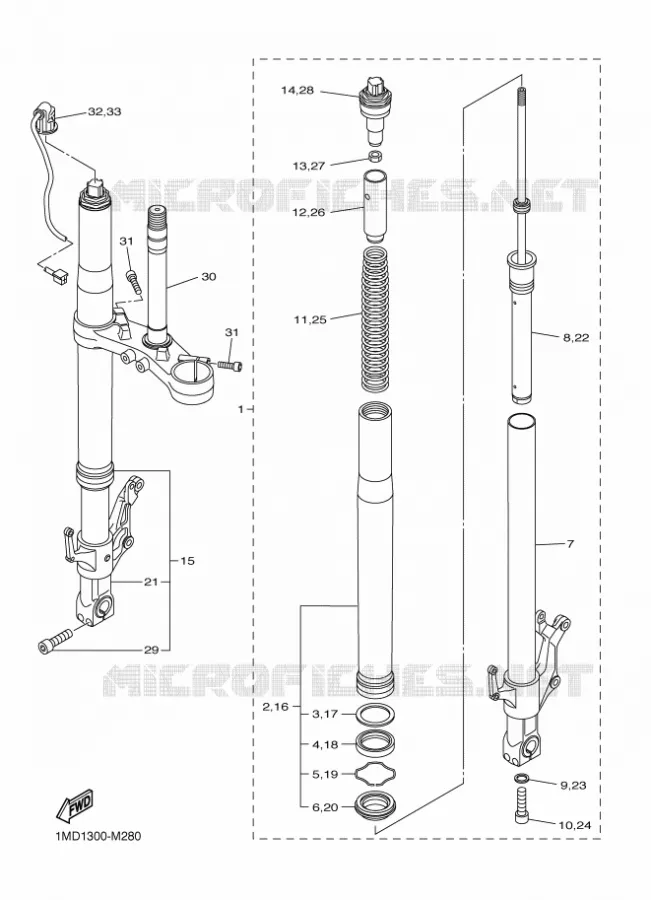 FOURCHE Yamaha MOTO 1300 2014 FJR  FJR1300AE