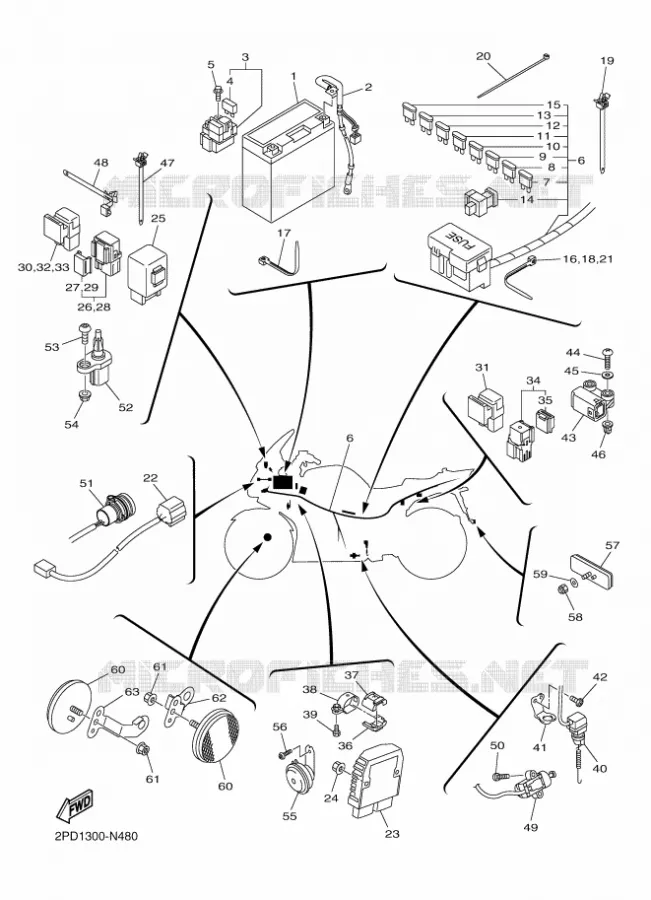 PARTIE ELECTRIQUE 2 Yamaha MOTO 1300 2014 FJR  FJR1300AE