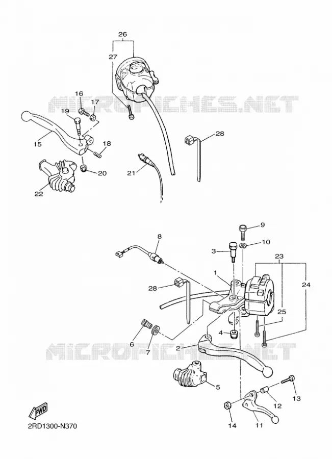COMMODO / LEVIER Yamaha MOTO 400 2014 SR  SR400
