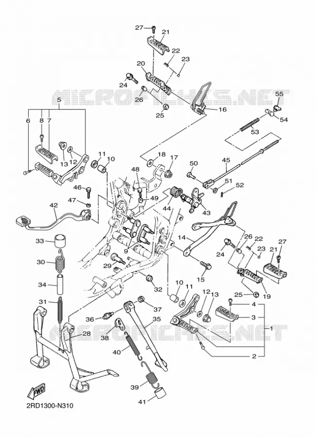 SUPPORT / REPOSE PIEDS Yamaha MOTO 400 2014 SR  SR400