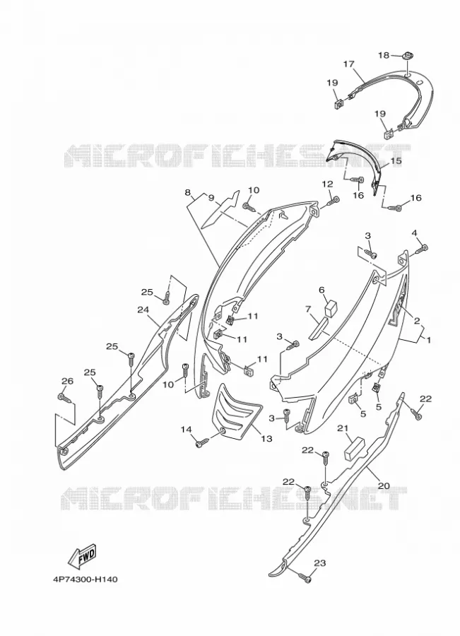 COUVERCLE LATERAL Yamaha SCOOTER 125 2014 VITY  XC125E