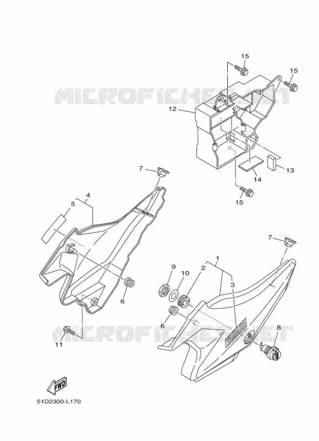 COUVERCLE LATERAL Yamaha MOTO 125 2014 YBR  YBR125ED