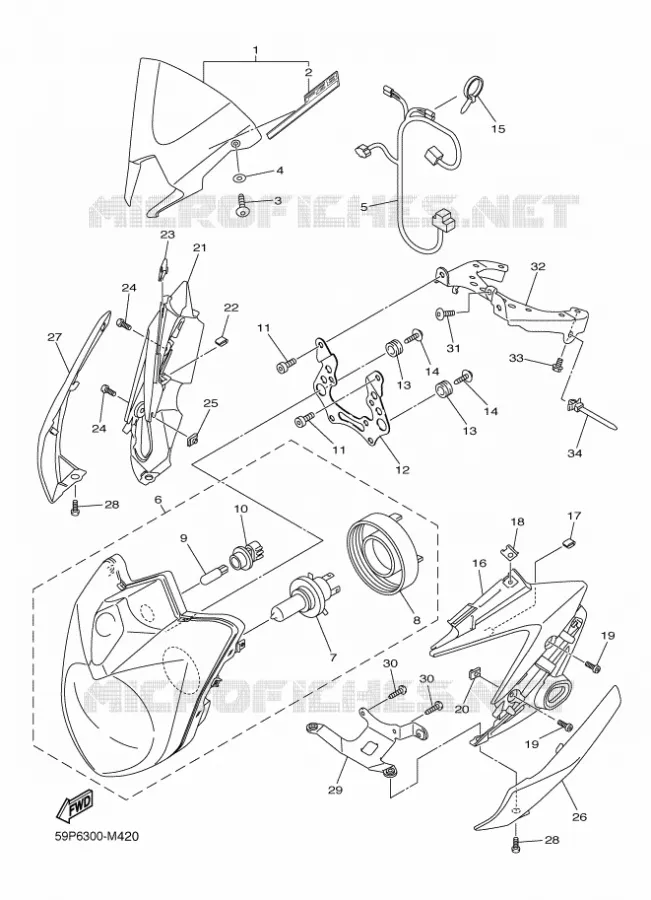 PHARE  Yamaha MOTO 800 2014 FZ8 ABS  FZ8-NA