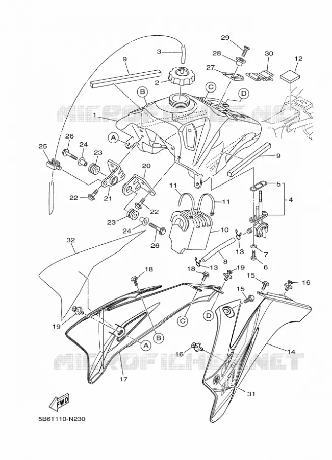 RESERVOIR A ESSENCE Yamaha MOTO 110 2014 TTR  TT-R110E