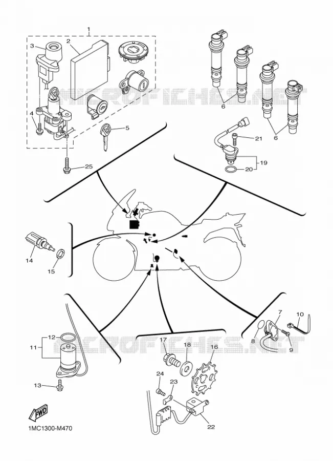 PARTIE ELECTRIQUE 1 Yamaha MOTO 1300 2015 FJR  FJR1300A
