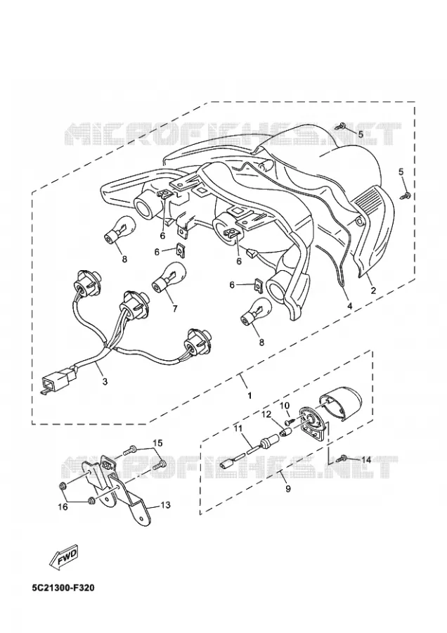 FEU ARRIERE Yamaha SCOOTER 50 2015 NEOS 4T  YN50F