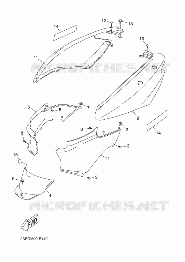 COUVERCLE LATERAL Yamaha SCOOTER 50 2015 OVETTO  YN50