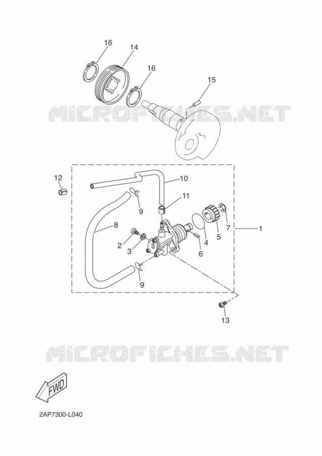 POMPE A HUILE Yamaha SCOOTER 50 2015 OVETTO  YN50